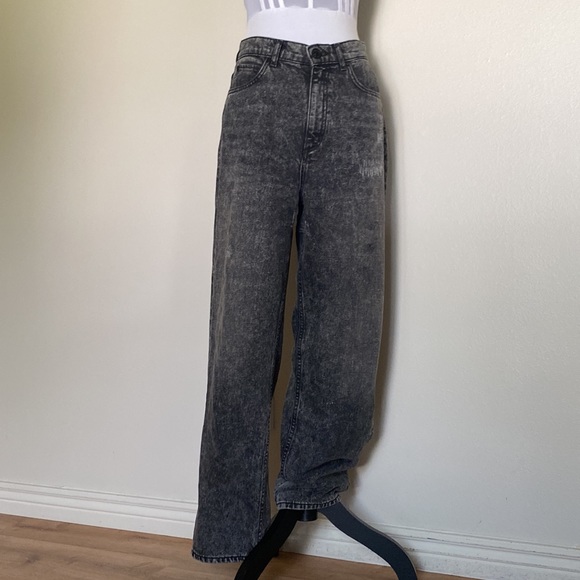 Sandro Paris, Destroyed and Repaired Boyfriend Jeans Charcoal Grey - Picture 3 of 13